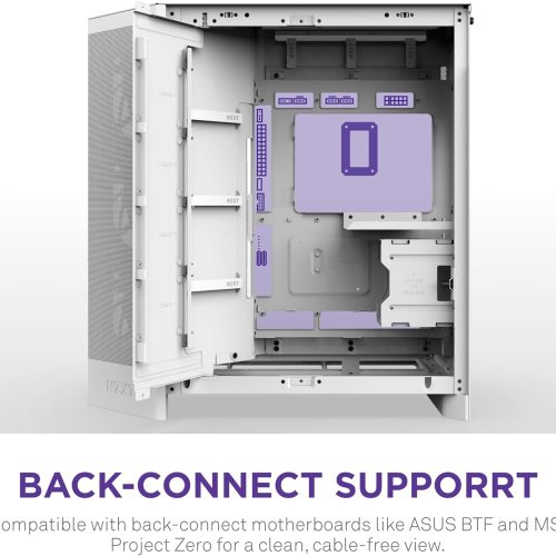 NZXT H9 Flow RGB+ White Mid-Tower ATX Case NZXT H9 Flow RGB+ White Mid-Tower ATX Case