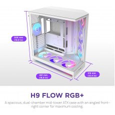 NZXT H9 Flow RGB+ White Mid-Tower ATX Case