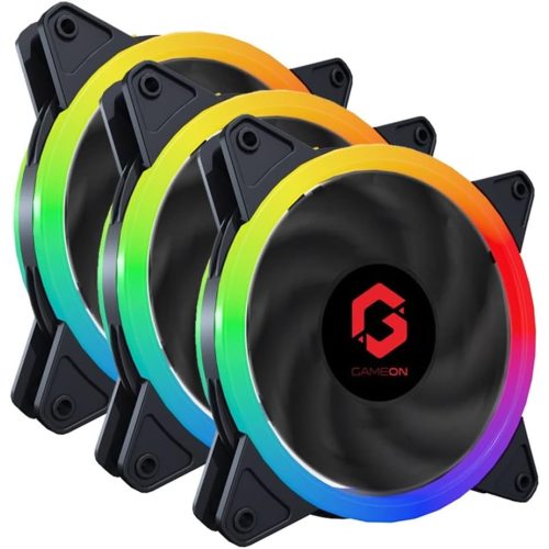 GAMEON U-2 Falcon G2 Case Fan - 3 Pack, 120mm Fixed RGB, High Airflow & Ultra Quiet Performance GAMEON U-2 Falcon G2 Case Fan - 3 Pack, 120mm Fixed RGB, High Airflow & Ultra Quiet Performance