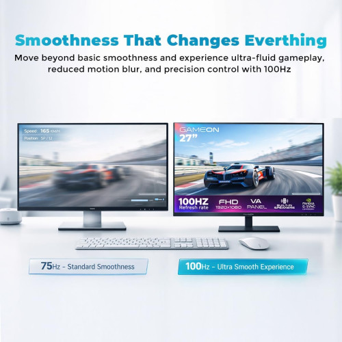 GAMEON GB27F100 27" FHD Gaming Monitor – 100Hz, VA Panel, Built-in Speakers GAMEON GB27F100 27" FHD Gaming Monitor – 100Hz, VA Panel, Built-in Speakers