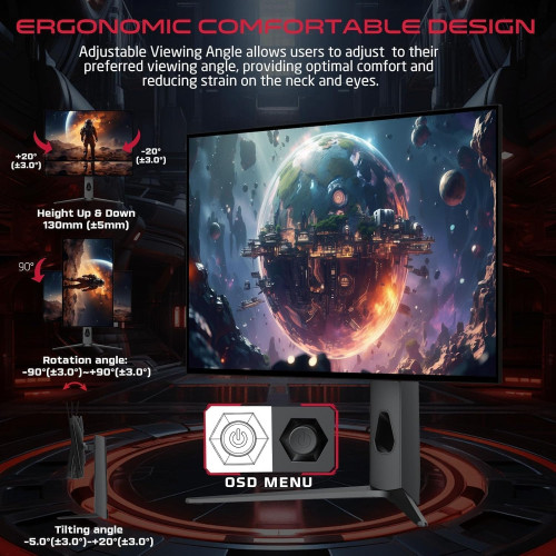 GameOn GO27OLED2K 27” OLED QHD 240Hz Gaming Monitor – 0.03ms, HDMI 2.1, G-SYNC Compatible