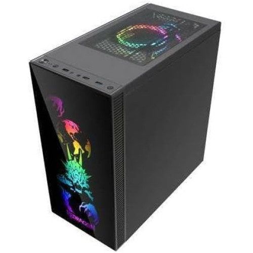   Redragon GC-608 Steeljaw Gaming PC Case   Tempered Glass, RGB Lighting & High Airflow Design