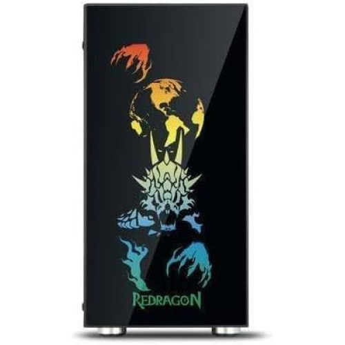   Redragon GC-608 Steeljaw Gaming PC Case   Tempered Glass, RGB Lighting & High Airflow Design