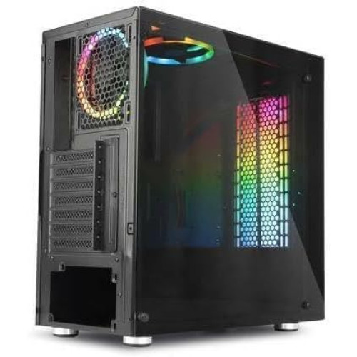   Redragon GC-608 Steeljaw Gaming PC Case   Tempered Glass, RGB Lighting & High Airflow Design