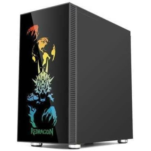   Redragon GC-608 Steeljaw Gaming PC Case   Tempered Glass, RGB Lighting & High Airflow Design