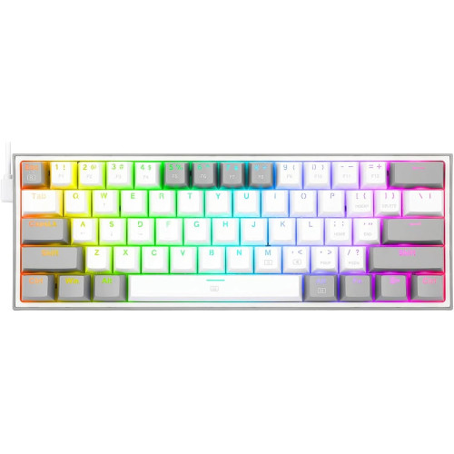 Redragon K617 Fizz RGB Wired Mechanical Gaming Keyboard White Gray – Red Switch