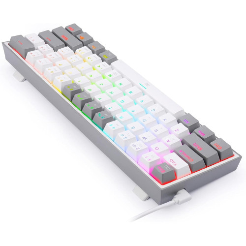 Redragon K617 Fizz RGB Wired Mechanical Gaming Keyboard White Gray – Red Switch