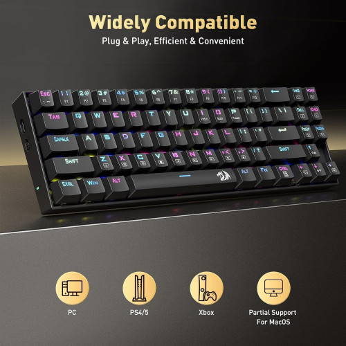 Redragon K599 Deimos Wireless RGB Mechanical Gaming Keyboard – Red Switch