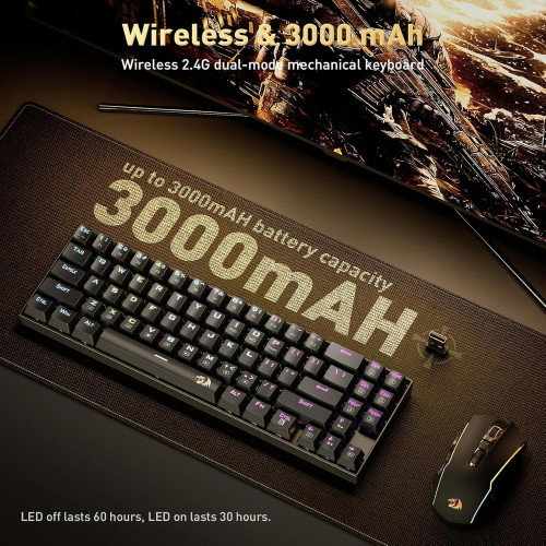 Redragon K599 Deimos Wireless RGB Mechanical Gaming Keyboard – Red Switch