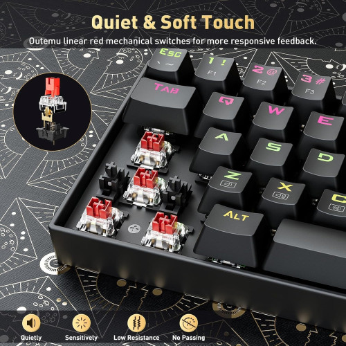 Redragon K599 Deimos Wireless RGB Mechanical Gaming Keyboard – Red Switch