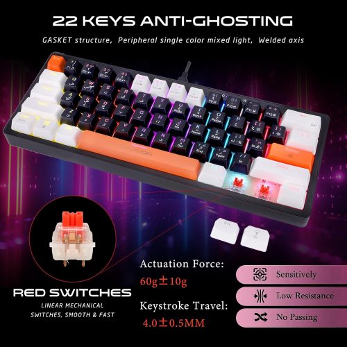 GAMEON MAGPRO GOMG1K8-RS 60% RGB Magnetic Gaming Keyboard, Hall Effect Switches, Wired USB-C, Arabic/English – Black GAMEON MAGPRO GOMG1K8-RS 60% RGB Magnetic Gaming Keyboard, Hall Effect Switches, Wired USB-C, Arabic/English – Black
