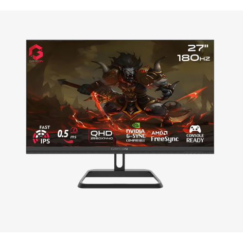 GAMEON GOM27QHD180IPS Midnight Pro 27-Inch QHD 180Hz Fast IPS Gaming Monitor, 0.5ms MPRT, HDR10, FreeSync, HDMI 2.1, PS5 Support – Black