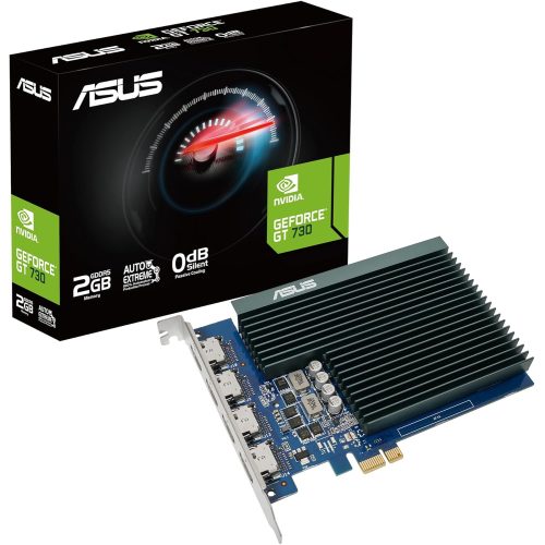ASUS GeForce GT 730 2GB GDDR5 Silent Graphics Card, 4× HDMI, 4K Multi-Monitor Support  