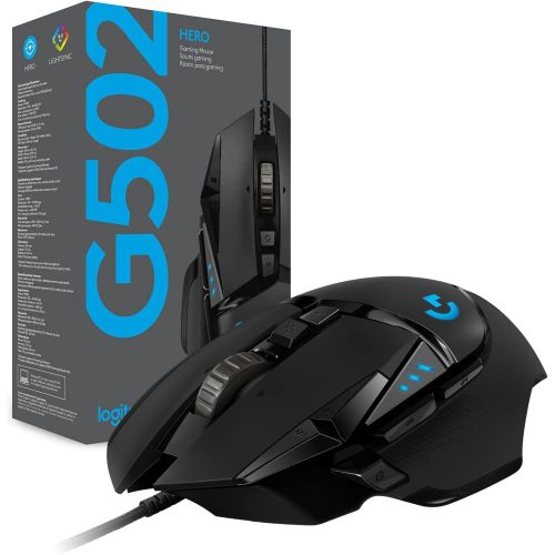 Logitech G502 HERO Wired Gaming Mouse, 25,600 DPI, 11 Programmable Buttons – Black Logitech G502 HERO Wired Gaming Mouse, 25,600 DPI, 11 Programmable Buttons – Black
