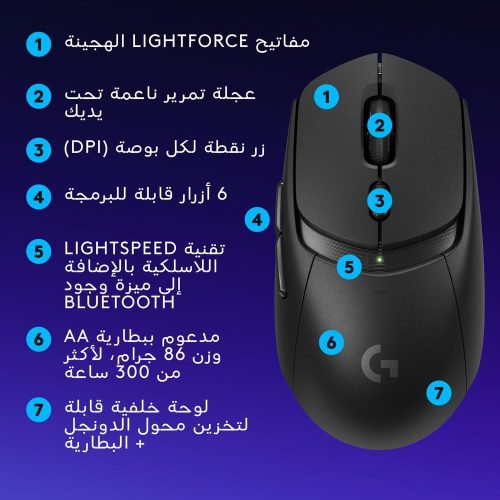Logitech G309 LIGHTSPEED Wireless Gaming Mouse, HERO 25K Sensor, Bluetooth – Black Logitech G309 LIGHTSPEED Wireless Gaming Mouse, HERO 25K Sensor, Bluetooth – Black