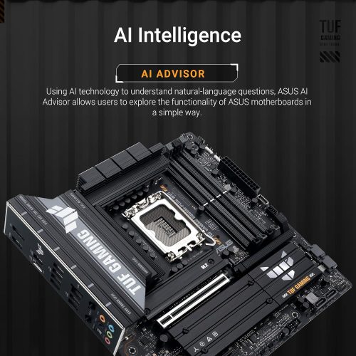 ASUS TUF GAMING B860M-PLUS WIFI Motherboard, Intel LGA1851, DDR5, PCIe 5.0, WiFi 7 – Micro-ATX ASUS TUF GAMING B860M-PLUS WIFI Motherboard, Intel LGA1851, DDR5, PCIe 5.0, WiFi 7 – Micro-ATX
