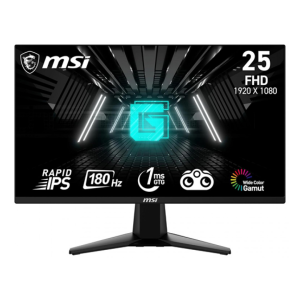 شاشة ام اس اي MSI | بدقة (1920*1080) | مقاس 25 انش | من جيم ام اس أي MSI | لوحة IPS | استجابة 1 مللي ثانية | معدل تحديث 180 هرتز | طراز G255F