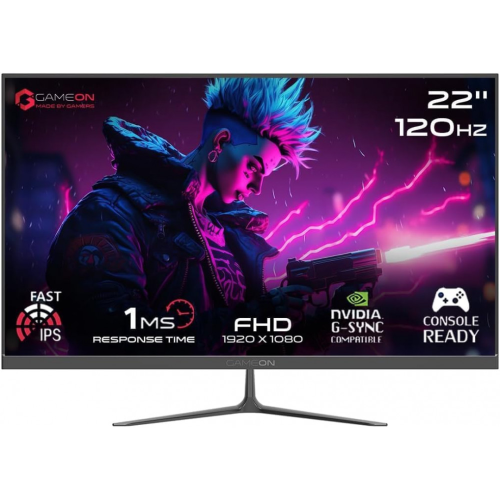 GAMEON GOES22FHD120IPS 22 Inch Gaming Monitor, 0.5ms, HDMI 2.1, Black GAMEON GOES22FHD120IPS 22 Inch Gaming Monitor, 0.5ms, HDMI 2.1, Black