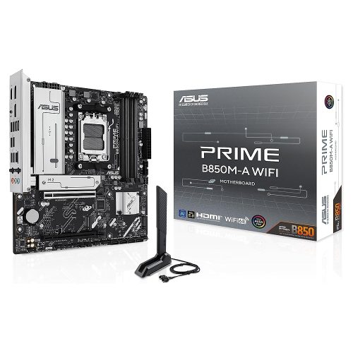 ASUS PRIME B850M-A WIFI Motherboard, AMD AM5, DDR5, PCIe 5.0, WiFi 6E – Micro-ATX ASUS PRIME B850M-A WIFI Motherboard, AMD AM5, DDR5, PCIe 5.0, WiFi 6E – Micro-ATX