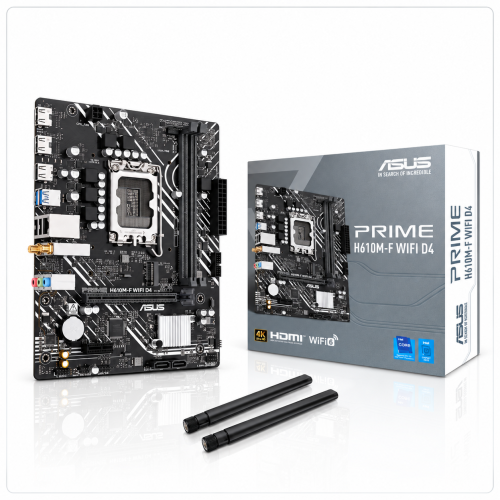 ASUS PRIME H610M-F WIFI D4 Intel H610 LGA1700 DDR4 WiFi 6 PCIe 4.0 Motherboard ASUS PRIME H610M-F WIFI D4 Intel H610 LGA1700 DDR4 WiFi 6 PCIe 4.0 Motherboard