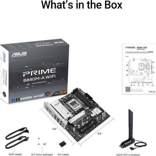 ASUS PRIME B840M-A WIFI AMD B840 AM5 DDR5 WiFi 6E PCIe 4.0 Motherboard