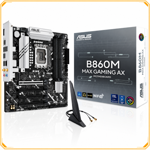 ASUS B860M MAX GAMING AX Intel B860 LGA1851 DDR5 WiFi 6 PCIe 5.0 Motherboard ASUS B860M MAX GAMING AX Intel B860 LGA1851 DDR5 WiFi 6 PCIe 5.0 Motherboard