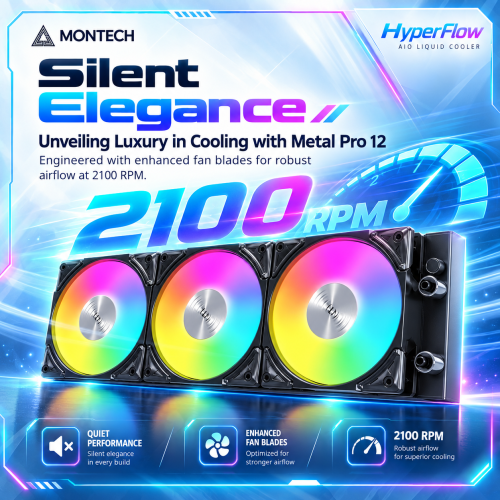 Montech HyperFlow ARGB 360 Liquid CPU Cooler Montech HyperFlow ARGB 360 Liquid CPU Cooler