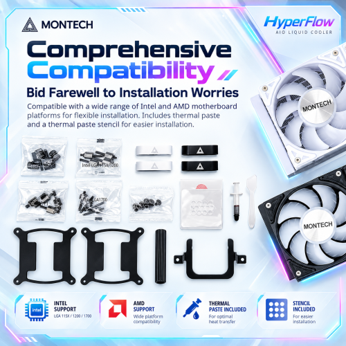 Montech HyperFlow ARGB 360 Liquid CPU Cooler Montech HyperFlow ARGB 360 Liquid CPU Cooler