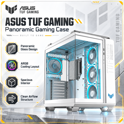 ASUS TUF Gaming GT502 Horizon TG ARGB White – Mid Tower Gaming Case