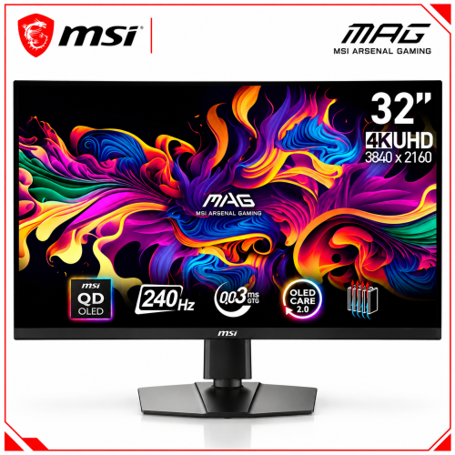MSI MAG 321UPX QD-OLED 32-inch Gaming Monitor, 4K UHD, 240Hz, 0.03ms, HDMI 2.1, HDR True Black 400, Black MSI MAG 321UPX QD-OLED 32-inch Gaming Monitor, 4K UHD, 240Hz, 0.03ms, HDMI 2.1, HDR True Black 400, Black