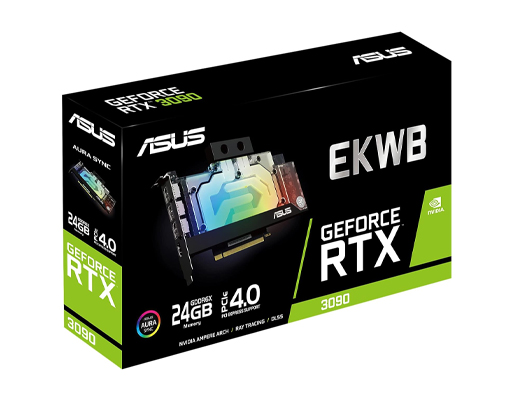 كرت شاشة اسوس ار تي اكس 3090 ASUS EKWB GeForce RTX｜ذاكرة 24GB | تبربد مائي | طراز ‎ EKWB GeForce RTX™ 3090 