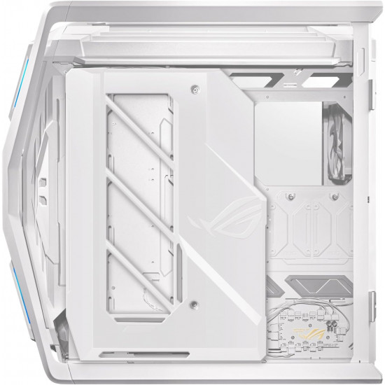 صندوق كمبيوتر العاب  ASUS ROG Hyperion | حجم كبير | يدعم E-ATX | تصميم شبكي | أضواء RGB | ابيض | طراز ROG Hyperion GR701