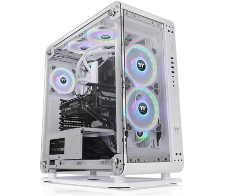 كيس  Core P6 TG Snow Edition | حجم متوسط | يدعم E-ATX | من شركة Thermaltake | ابيض  | بدون مراوح | طراز Core P6 TG Snow Edition