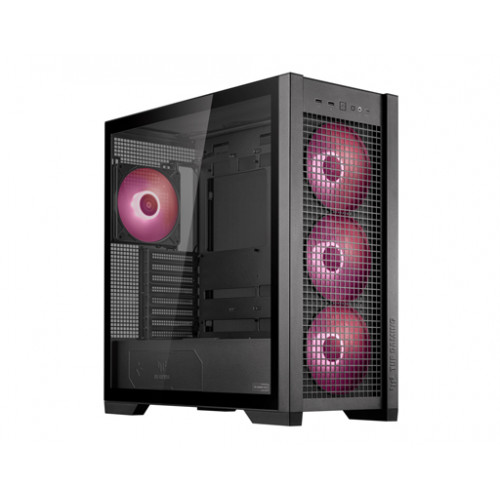 صندوق كمبيوتر العاب  TUF GT302 | حجم متوسط | يدعم ATX | من شركة ARGB | Asus | اسود | طراز H6 Flow Tempered Glass