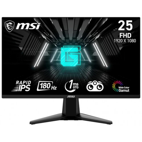 شاشة ام اس اي MSI | بدقة (1920*1080) | مقاس 25 انش | من جيم ام اس أي MSI | لوحة IPS | استجابة 1 مللي ثانية | معدل تحديث 180 هرتز | طراز G255F