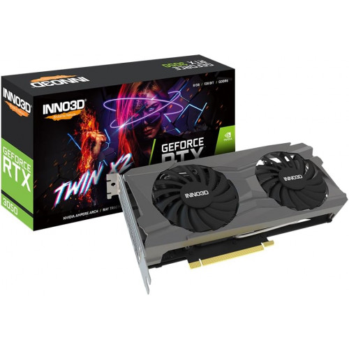 كرت شاشة اينو 3D ار تي اكس 3050 INNO3D RTX | ذاكرة 8GB | طراز INNO3D GEFORCE RTX 3050 TWIN X2  