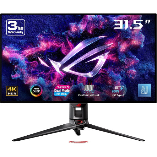 ASUS ROG Swift OLED PG32UCDP 31.5" OLED, Dual Mode (4K 240Hz & FHD 480Hz), 0.03 ms