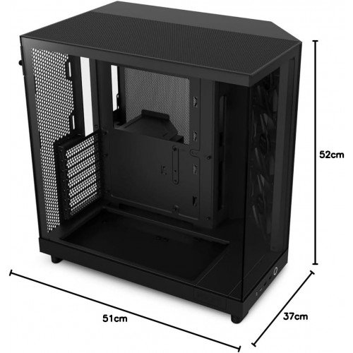 صندوق كمبيوتر العاب H6 Flow Tempered Glass | حجم متوسط | يدعم ATX | من شركة NZXT | اسود | طراز H6 Flow Tempered Glass صندوق كمبيوتر العاب H6 Flow Tempered Glass | حجم متوسط | يدعم ATX | من شركة NZXT | اسود | طراز H6 Flow Tempered Glass