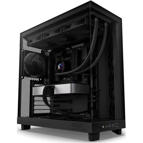 صندوق كمبيوتر العاب  H6 Flow Tempered Glass | حجم متوسط | يدعم ATX | من شركة  NZXT | اسود | طراز H6 Flow Tempered Glass