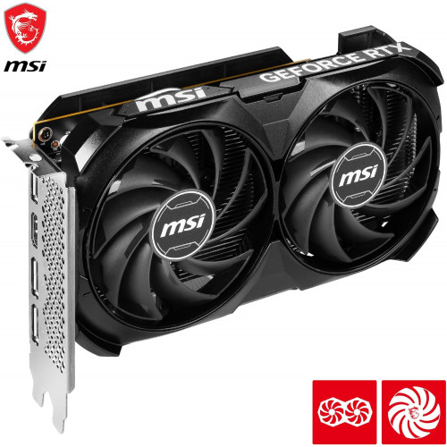 كرت شاشة ام اس أي 4060 MSI 4060 Ventus | ذاكرة 8GB | قابل لكسر السرعة (OC) | طراز GeForce RTX™ 4060 VENTUS 2X BLACK 8G OC