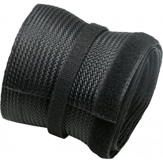 GAMEON GO-5374 Flexible Cable Wrap Sleeve with Hook and Loop Fastener - 85mm/3.3" Width - Black