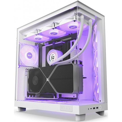 صندوق كمبيوتر العاب H6 Flow RGB | حجم متوسط | يدعم ATX | من شركة NZXT | ابيض | طراز H5 Flow RGB صندوق كمبيوتر العاب H6 Flow RGB | حجم متوسط | يدعم ATX | من شركة NZXT | ابيض | طراز H5 Flow RGB
