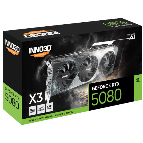 بطاقة الرسومات إنو3دي جي فورس RTX 5080 X3 بسعة 16 جيجابايت GDDR7