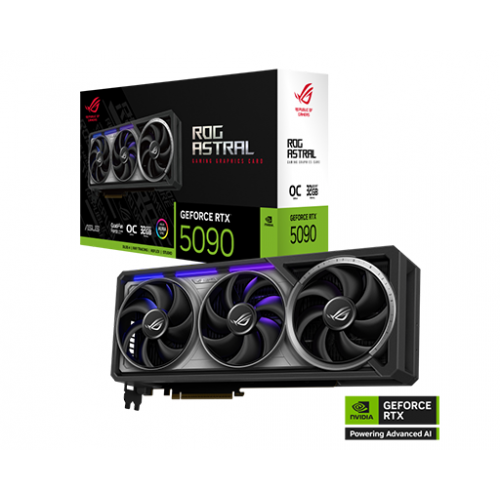 كرت شاشة اسوس روج استرال RTX 5090 ذاكرة 32GB مكسور السرعة ROG Astral GeForce RTX 5090 GDDR7 OC كرت شاشة اسوس روج استرال RTX 5090 ذاكرة 32GB مكسور السرعة ROG Astral GeForce RTX 5090 GDDR7 OC