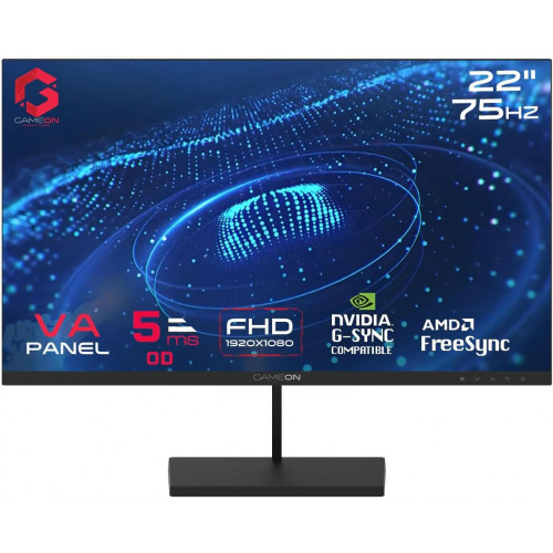 شاشة العاب جيم اون GB22F75  مقاس 22 هرتز 75 هرتز   GAMEON GB22F75 Basic Series Gaming Monitor