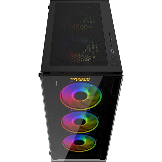 Twisted Minds Titan Glass Mid Tower Gaming Case  Black