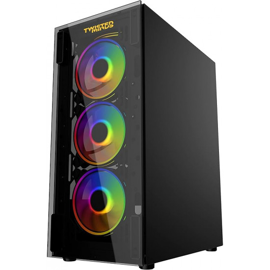 Twisted Minds Titan Glass Mid Tower Gaming Case  Black