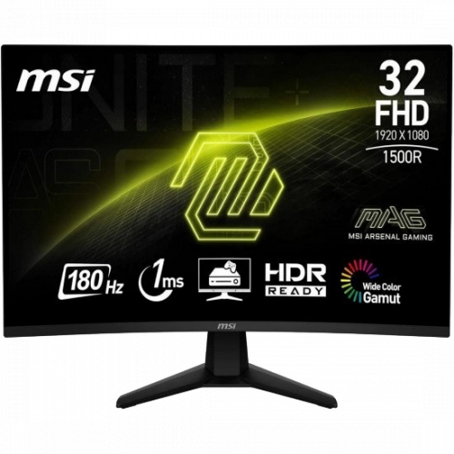 MSI MAG 32C6 32inch curved 1920x1080, 180Hz Refresh rate, 1 Gaming Monitor MSI MAG 32C6 32inch curved 1920x1080, 180Hz Refresh rate, 1 Gaming Monitor