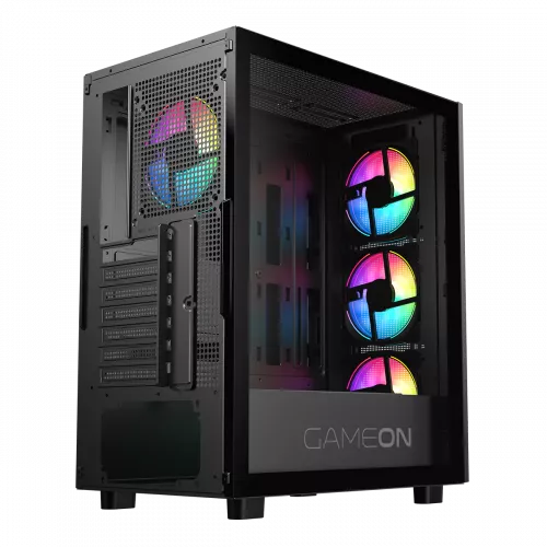 GAMEON Trident IV Series Mid Tower Gaming Case BLACK