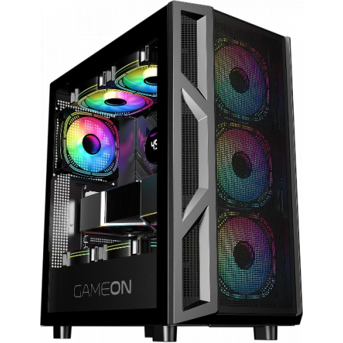 GAMEON Trident IV Series Mid Tower Gaming Case BLACK